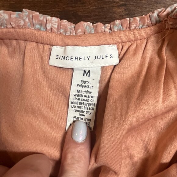 Sincerely Jules Tiered Maxi Dress Medium Boho Cottage Prairie Country Milkmaid‎ - Picture 9 of 10